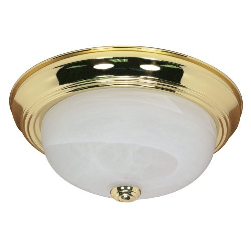 Nuvo Lighting 60-213 Flush Dome Flush Mount Ceiling Light - Polished Brass / Alabaster