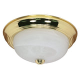 Nuvo Lighting 60-213 Flush Dome Flush Mount Ceiling Light - Polished Brass / Alabaster