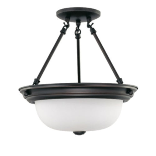 Nuvo Lighting 60-3149 Semi Flush Mount Ceiling Light - Mahogany Bronze / Frosted