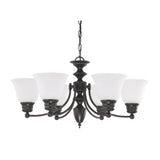 Nuvo Lighting 60-3169 Empire Mid Sized Chandelier - Mahogany Bronze / Frosted