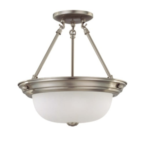 Nuvo Lighting 60-3245 Semi Flush Mount Ceiling Light - Brushed Nickel / Frosted
