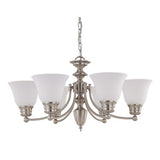 Nuvo Lighting 60-3255 Empire Mid Sized Chandelier - Brushed Nickel / Frosted