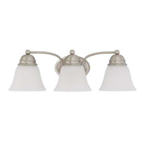 Nuvo Lighting 60-3266 Empire 3 Bulb Bathroom Light - Brushed Nickel / Frosted