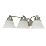 Nuvo Lighting 60-342 Empire 3 Bulb Bathroom Light - Brushed Nickel / Alabaster