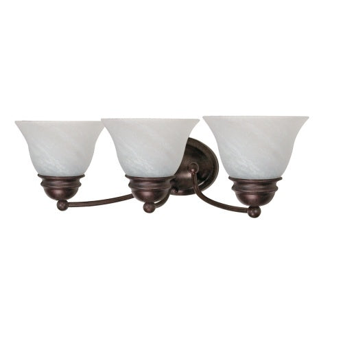 Nuvo Lighting 60-346 Empire 3 Bulb Bathroom Light - Old Bronze / Alabaster