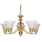 Nuvo Lighting 60-357 Empire Mid Sized Chandelier - Polished Brass / Alabaster