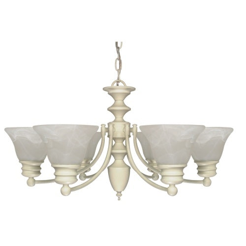 Nuvo Lighting 60-359 Empire Mid Sized Chandelier - Textured White / Alabaster