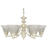 Nuvo Lighting 60-359 Empire Mid Sized Chandelier - Textured White / Alabaster