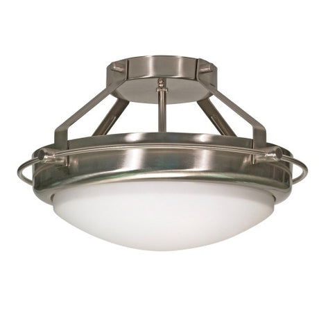 Nuvo Lighting 60-609 Polaris Semi Flush Mount Ceiling Light - Brushed Nickel