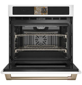 Café CTS90DP4ZW2 matte white single wall oven angled view