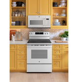 GE GRF600AVWW electric range - detail view