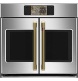 Café CTS90FP2ZS1 wall oven brushed stainless handle detail