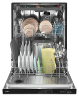 Whirlpool WDTA50SAKZ dishwasher open with racks
