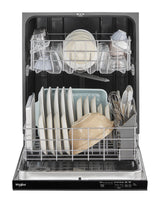 Whirlpool WDP540HAMB black dishwasher open