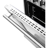 Forno Pro-Style FFSGS623936 36 Inch Freestanding Gas Range with 6 Sealed Burners, 5.36 cu. ft. Oven Capacity, Continuous Grates, Convection Cooking, Illuminated Zinc Knobs, Magic Eyes, Telescoping Racks, Blue Enameled Oven Interior, and ETL Listed