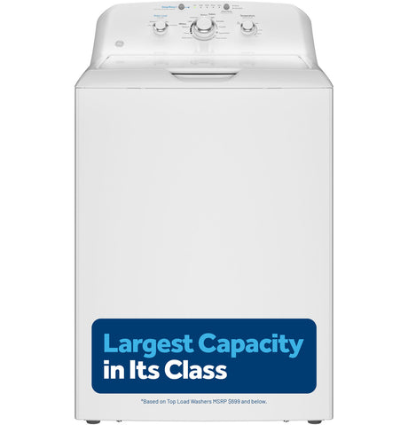 GE GTW325ASWWW white top load washer front view