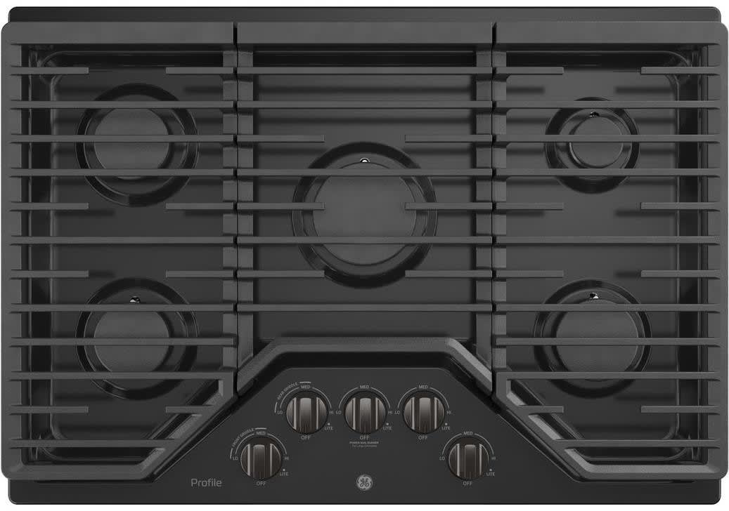 GE Profile PGP7030BMTS 30 inch gas cooktop with 5 sealed burners