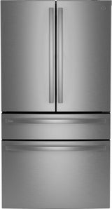 GE Profile PJD23BYWFS 4-Door French-Door Refrigerator - Front View