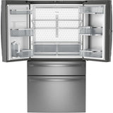 GE Profile PJD23BYWFS 4-Door French-Door Refrigerator - Open Interior View