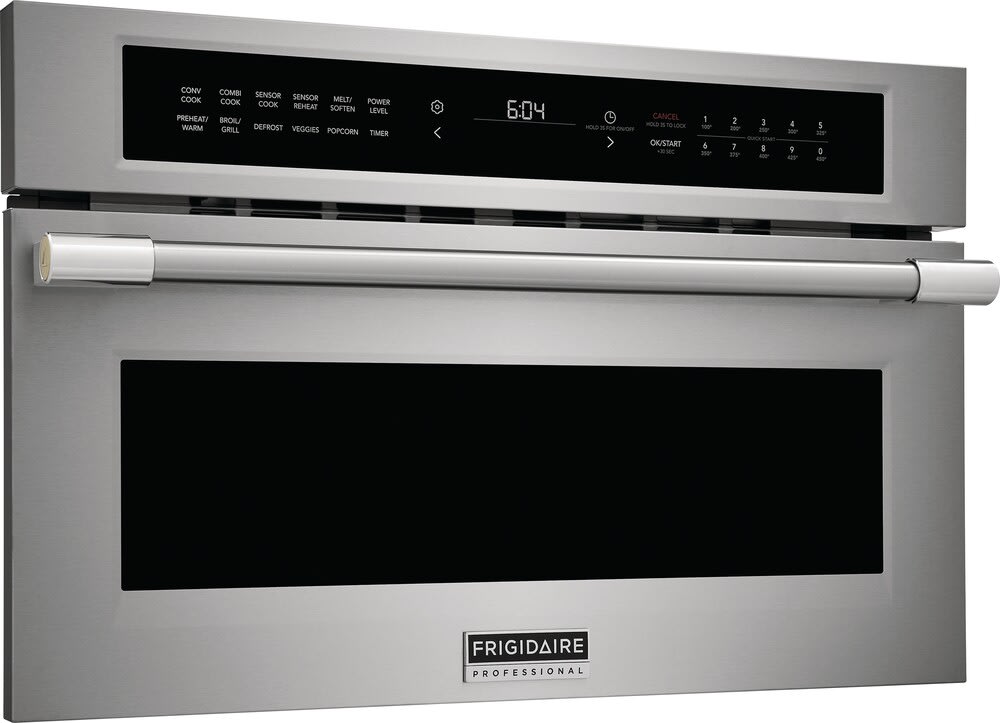 Frigidaire PMBD3080AF built-in convection microwave left three quarter view