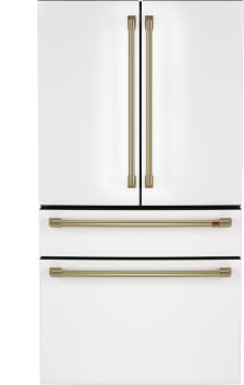 Café CJE23DP4WW2 matte white 4-door French door refrigerator front view