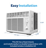 GE 5,000 BTU Mechanical Window Air Conditioner, 115V, Small Rooms up to 150 sq. ft., White