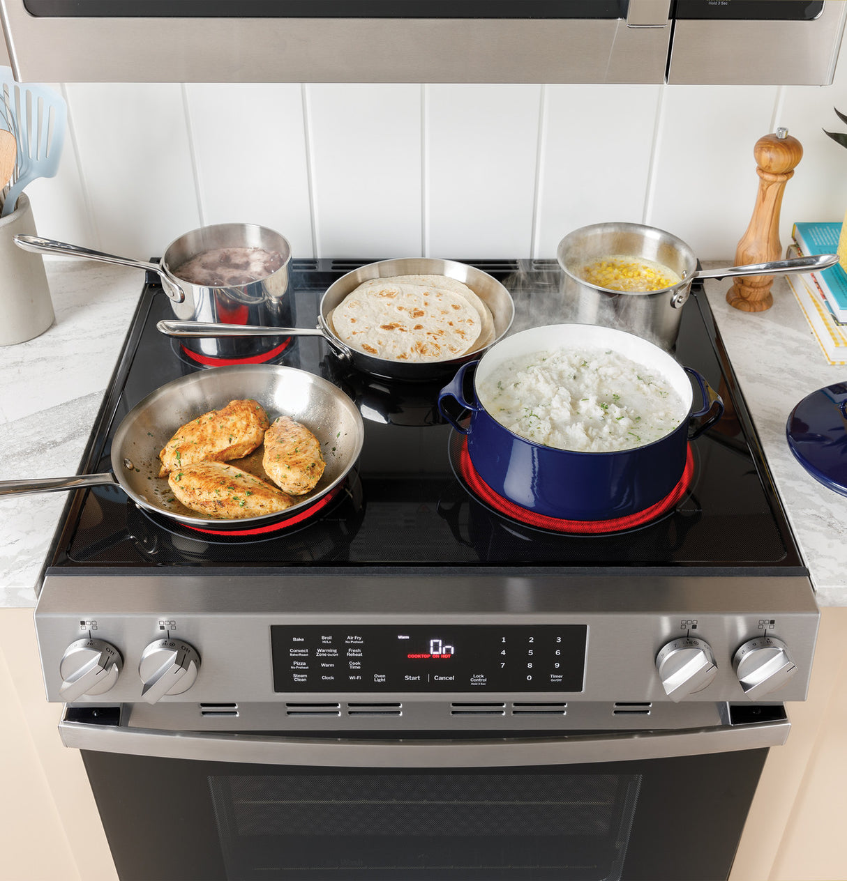 Five element electric smoothtop cooktop