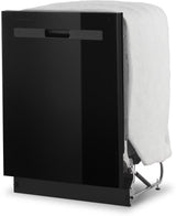 Whirlpool WDP540HAMB black dishwasher angled view