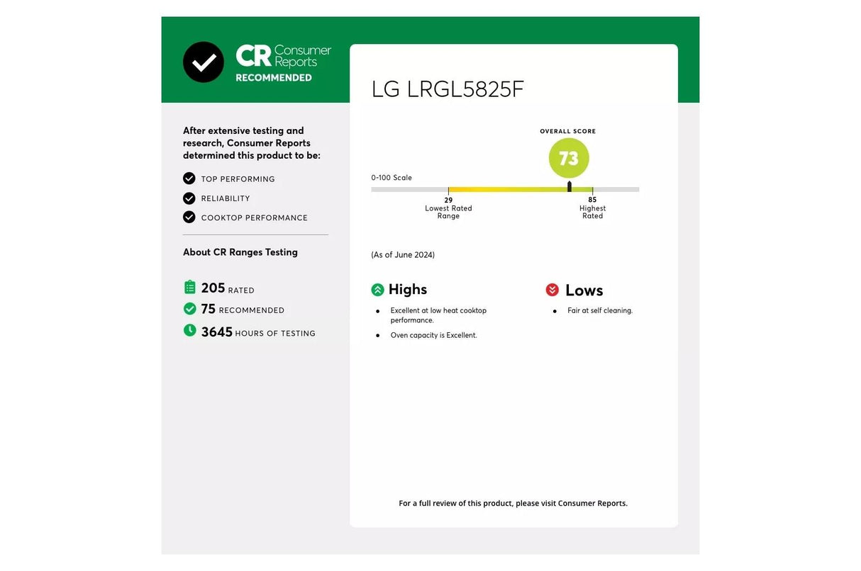 5.8 cu ft. Smart Wi-Fi Enabled True Convection InstaView(R) Gas Range with Air Fry - (LRGL5825F)