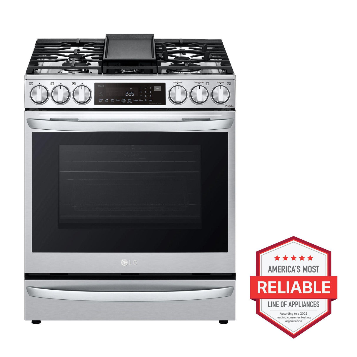 6.3 cu. ft. Smart Gas Slide-in Range with InstaView(R) ProBake Convection(R), Air Fry, and Air Sous Vide - (LSGL6337F)