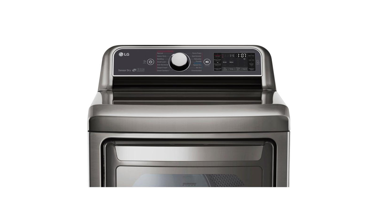 7.3 cu. ft. Ultra Large Capacity TurboSteam(TM) Electric Dryer with EasyLoad(TM) Door - (DLEX7600VE) - LG