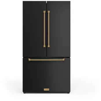 Gordon Ramsay Series by Thor Kitchen 20.3 Cu. Ft. Counter Depth Refrigerator with Bronze Hardware - Black(RF3621CTD00BRZ)