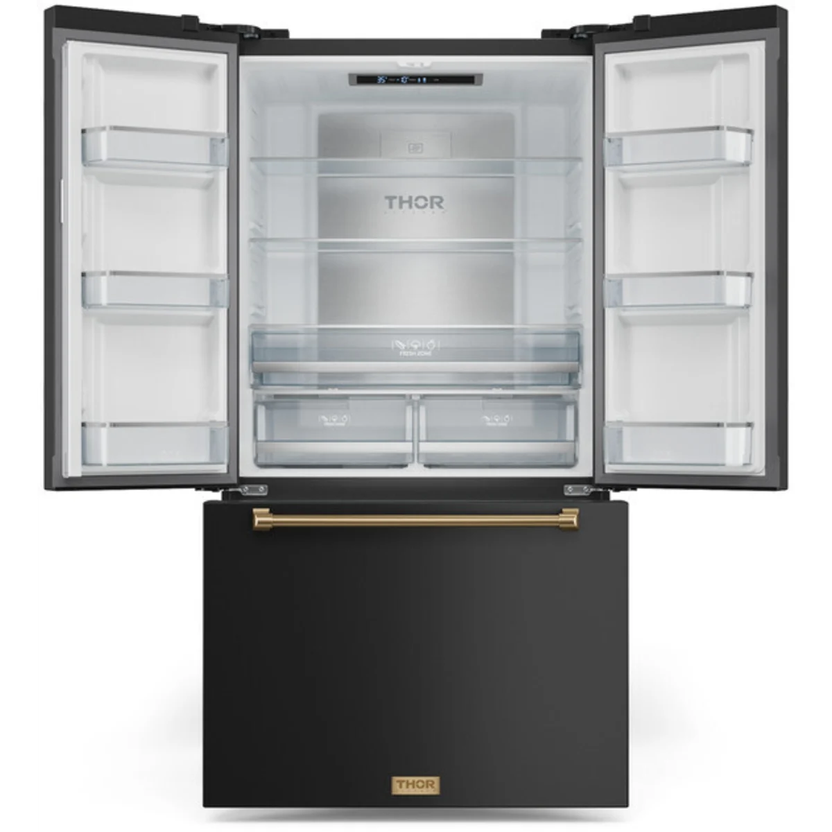 Gordon Ramsay Series by Thor Kitchen 20.3 Cu. Ft. Counter Depth Refrigerator with Bronze Hardware - Black(RF3621CTD00BRZ)