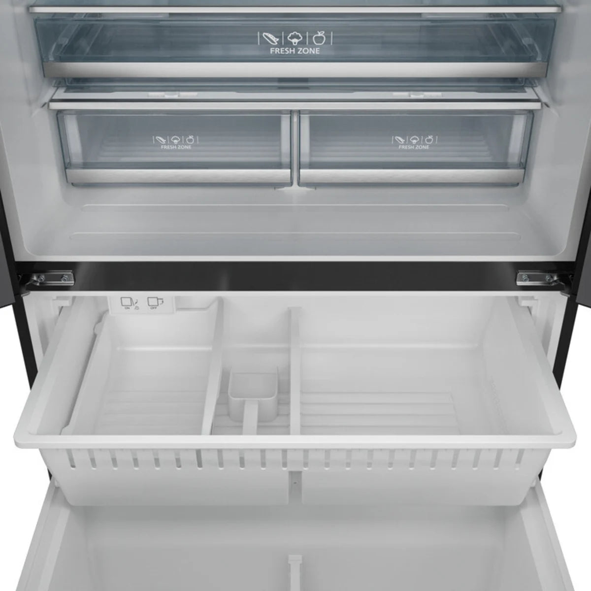 36 Inch 20.3 cu ft French Door Counter Depth Refrigerator with Ice Maker in Black | Gordon Ramsay Series – RF3621CTD00