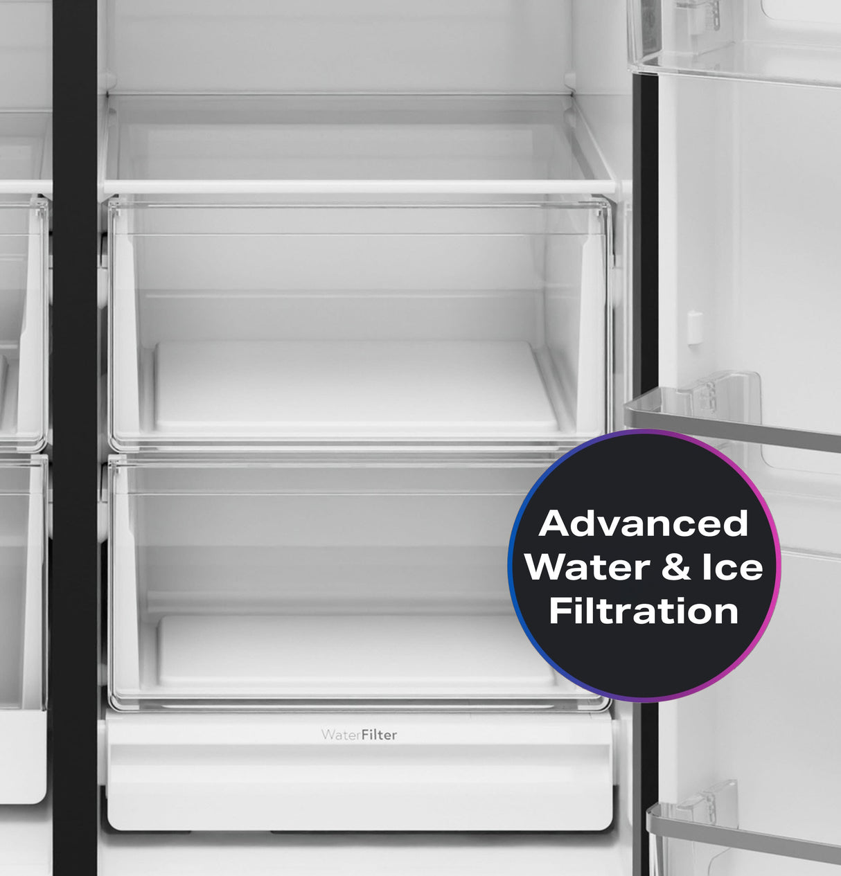 GE Profile PKE24QYYFS refrigerator interior view