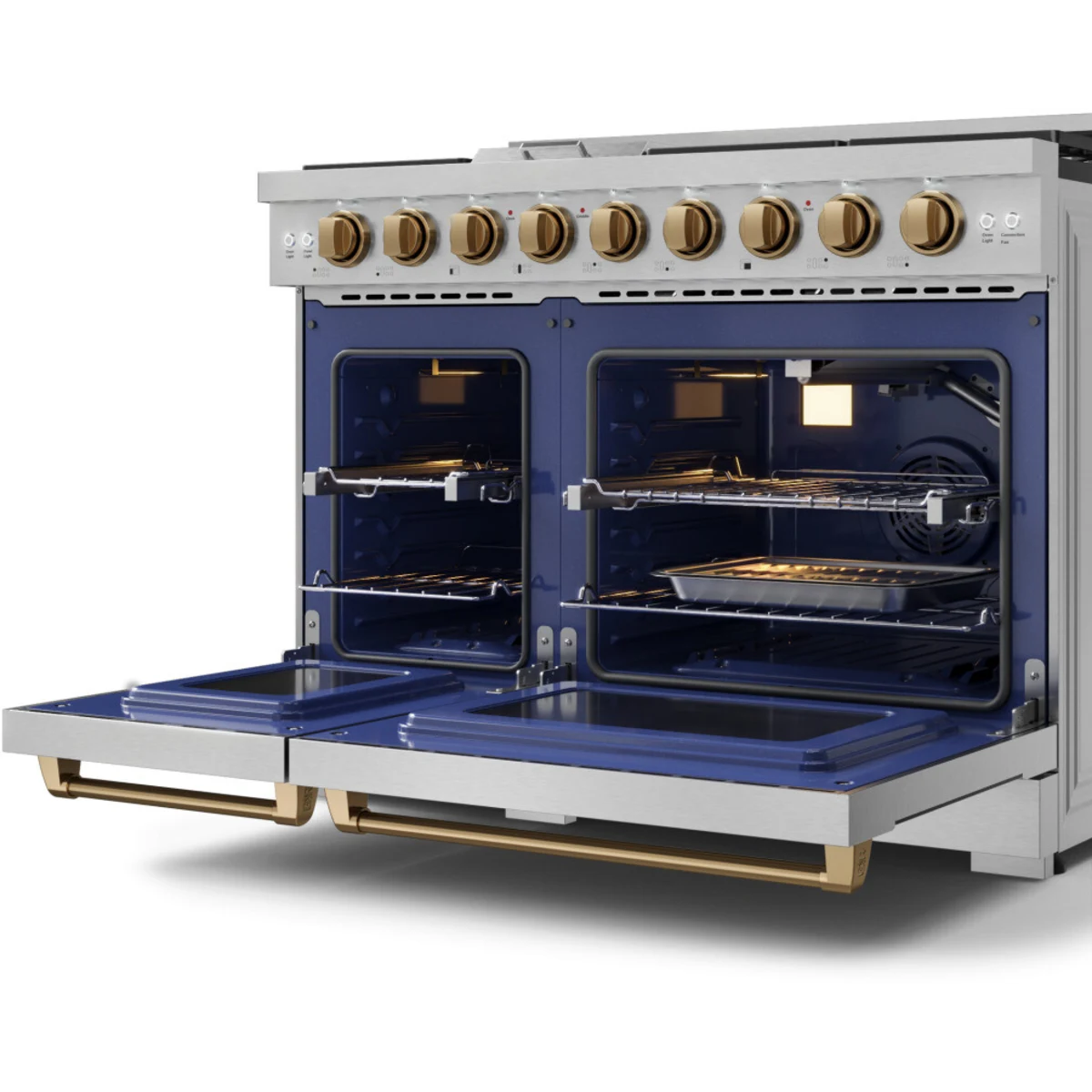 48 Inch Professional Lp Range With Pro-style Knobs In Stainless Steel/bronze Gordon Ramsay Series - RSG48ELPBRZ