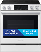 Samsung NSE90H63SW White Glass Slide-In Electric Range