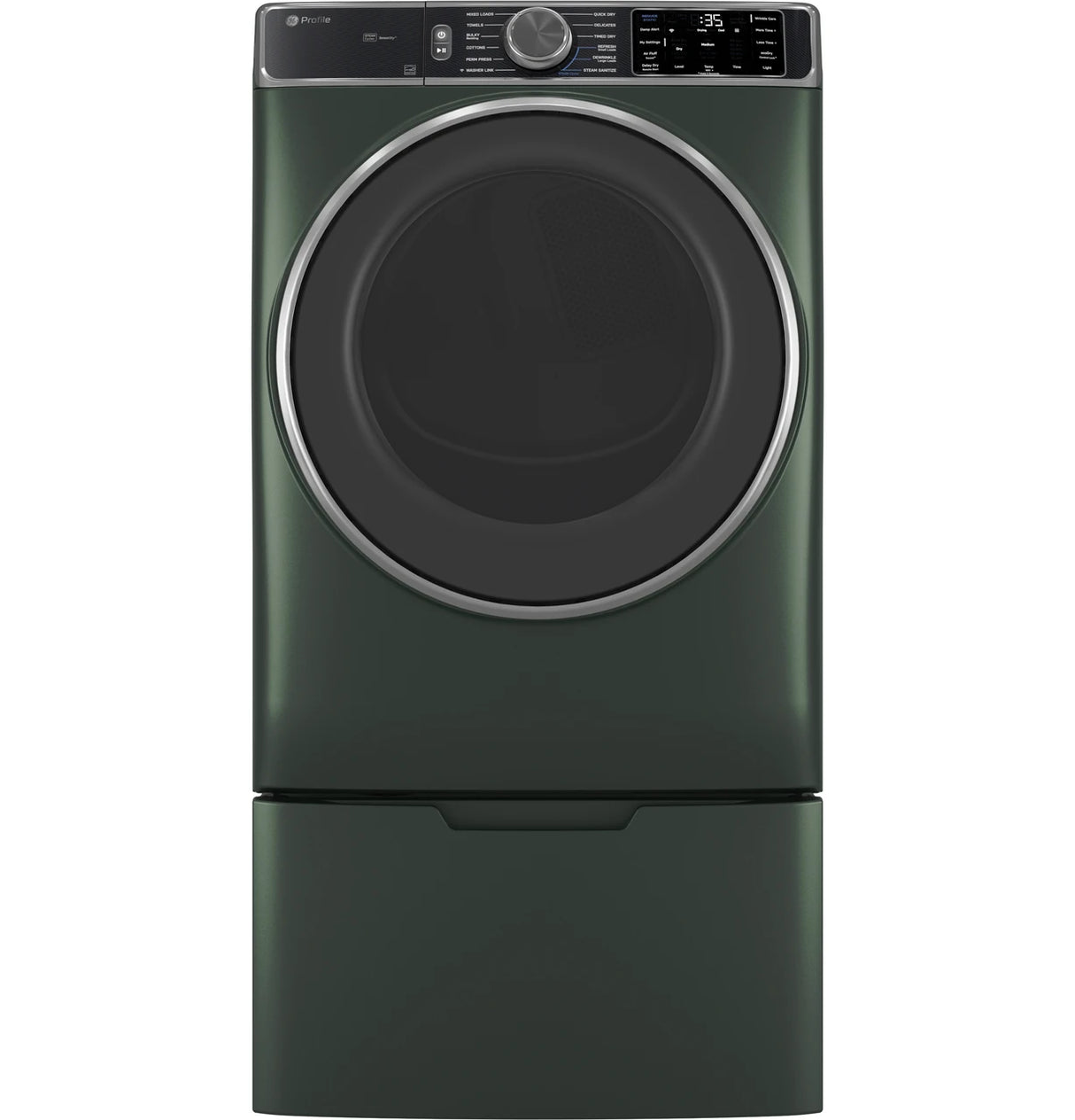 GE Profile GFP1528PWGN laundry pedestal shown with washer