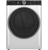 GE Profile PFD87GSSVWW gas dryer — angled view