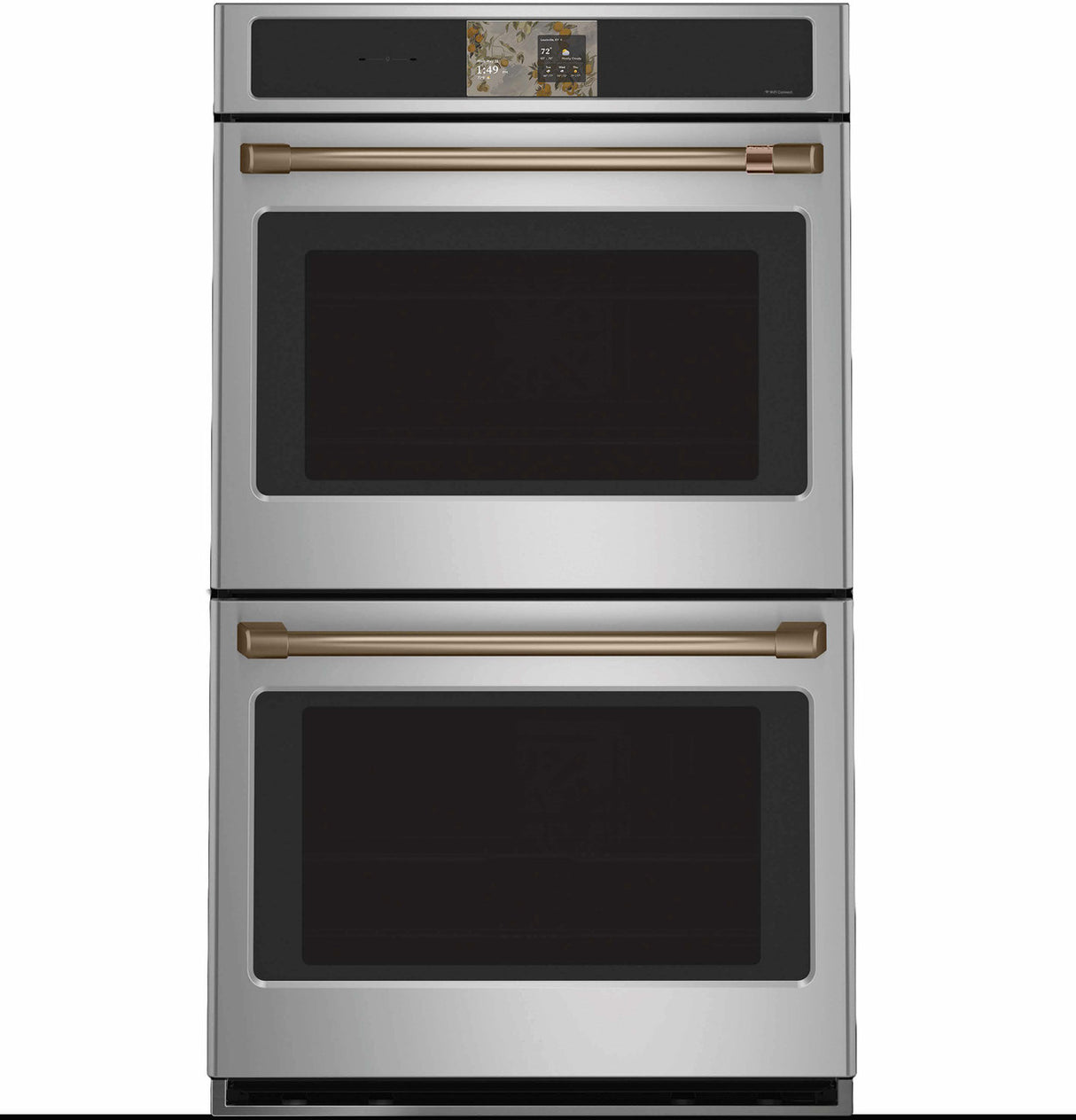 Café CTD90DP2ZS1 double wall oven with Brushed Bronze handle hardware