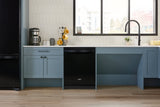 Whirlpool WDT550SAPB black dishwasher installed in kitchen