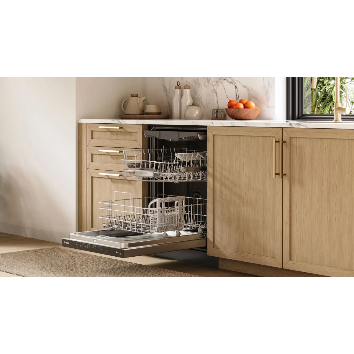 24 Inch Fully Integrated Built-In Smart Dishwasher with 16 Place Setting Capacity, 7 Wash Cycles, Standard 3rd Rack, 44 dBA Noise Level, Zone Wash, AutoAir®, Home Connect™, Stainless Steel Anti-Fingerprint, NSF® Certified and ENERGY STAR® Certified