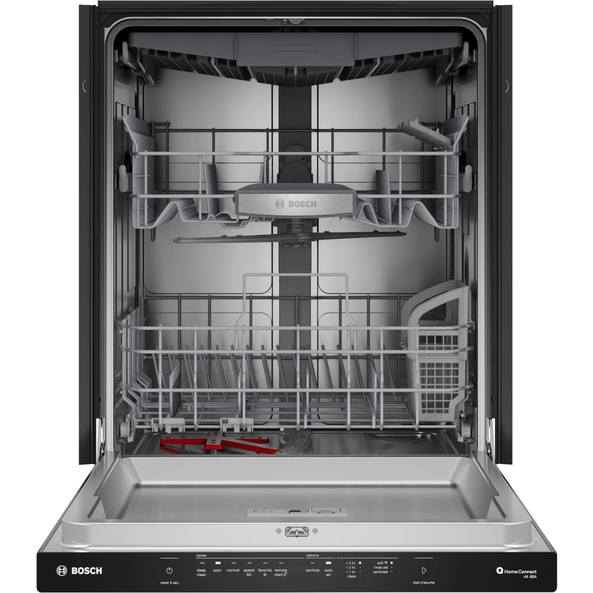 24 Inch Fully Integrated Built-In Smart Dishwasher with 16 Place Setting Capacity, 7 Wash Cycles, Standard 3rd Rack, 44 dBA Noise Level, Zone Wash, AutoAir®, Home Connect™, Stainless Steel Anti-Fingerprint, NSF® Certified and ENERGY STAR® Certified