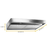 Whirlpool WVU37UC4FS stainless under-cabinet range hood installed