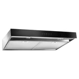 Whirlpool WVU57UC6FS stainless under-cabinet range hood underside