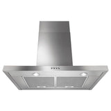 Whirlpool WVW57UC0FS stainless wall range hood angle