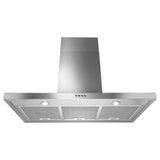 Whirlpool WVW57UC6FS stainless wall range hood angle