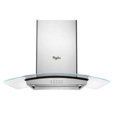 Whirlpool WVW75UC6DS stainless glass wall range hood front view