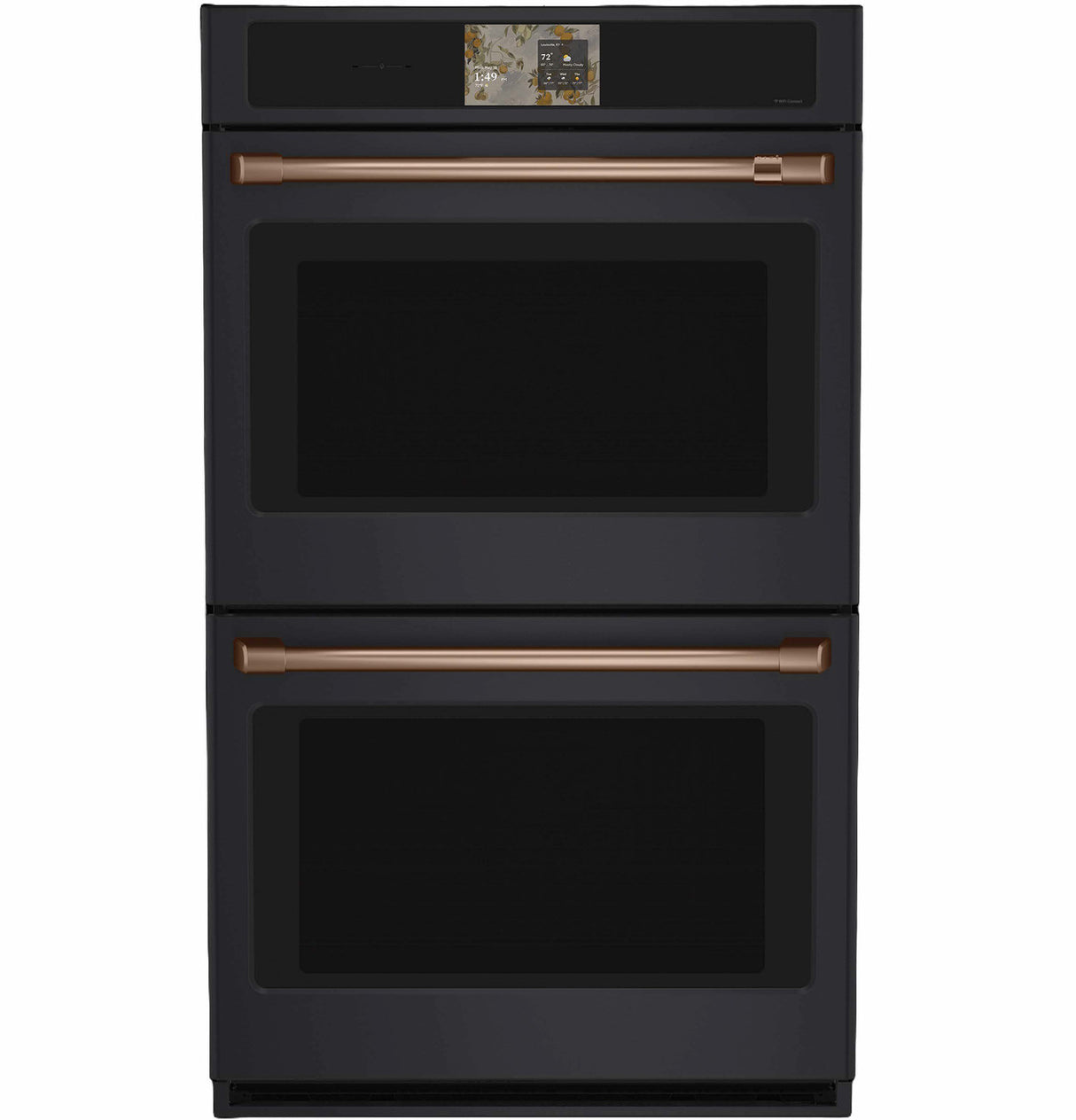 Café CTD90DP3ZD1 Double Wall Oven Matte Black with Brushed Copper hardware
