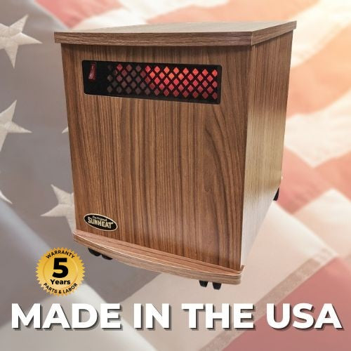 Original SUNHEAT USA1500-M Infrared Heater - American Walnut